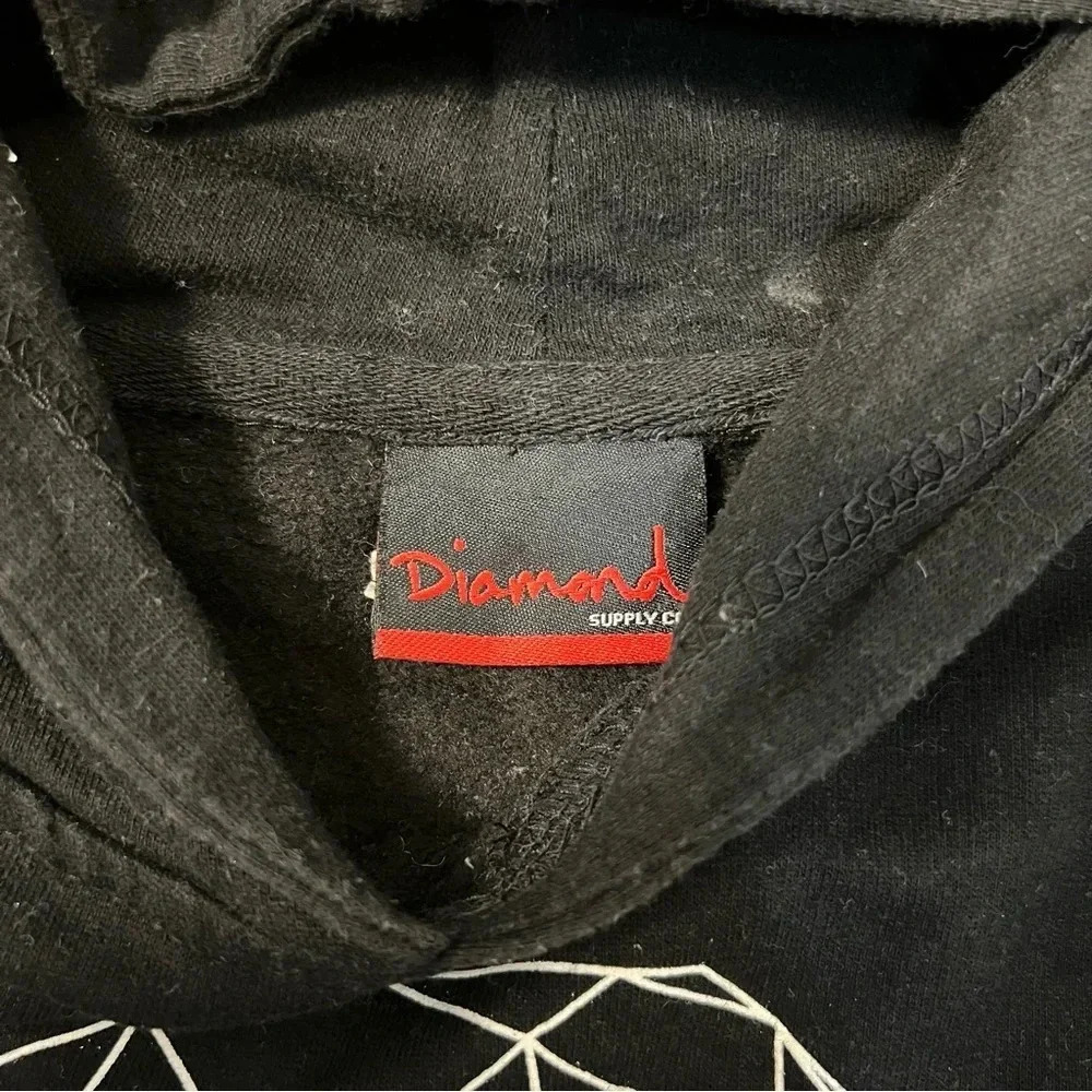 Diamond Supply Co. OG SIGN PULLOVER Black White Grey Graphic Print Men's Hoodie - Picture 6 of 7
